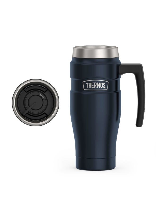THERMOS Stainless King Vacuum-Insulated Travel Mug, 16 Ounce, Midnight Blue - Image 1